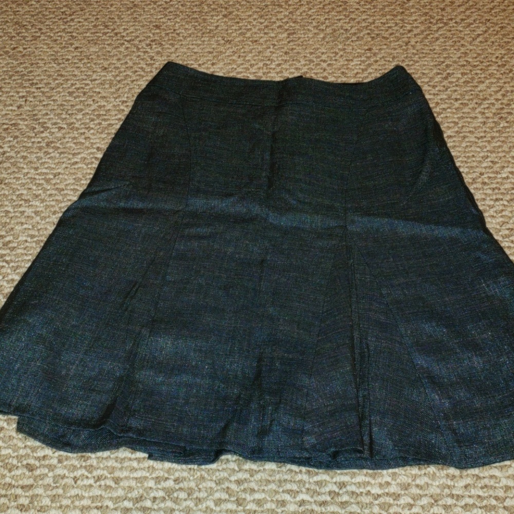 Nanette Lepore Navy Fit Flare Structured  Kick Pleat skirt